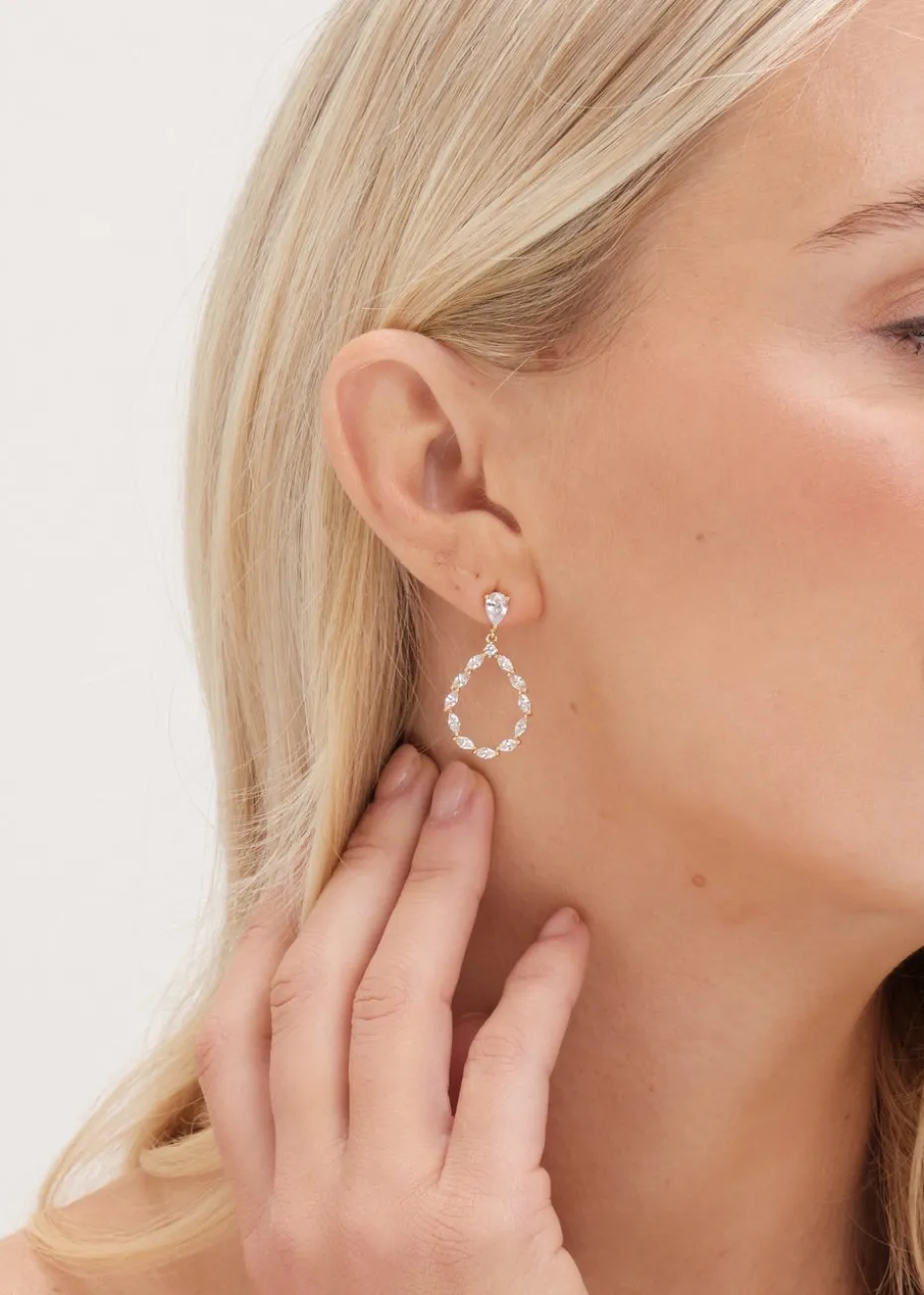 Jon Richard Gold Plated Cubic Zirconia Open Earrings