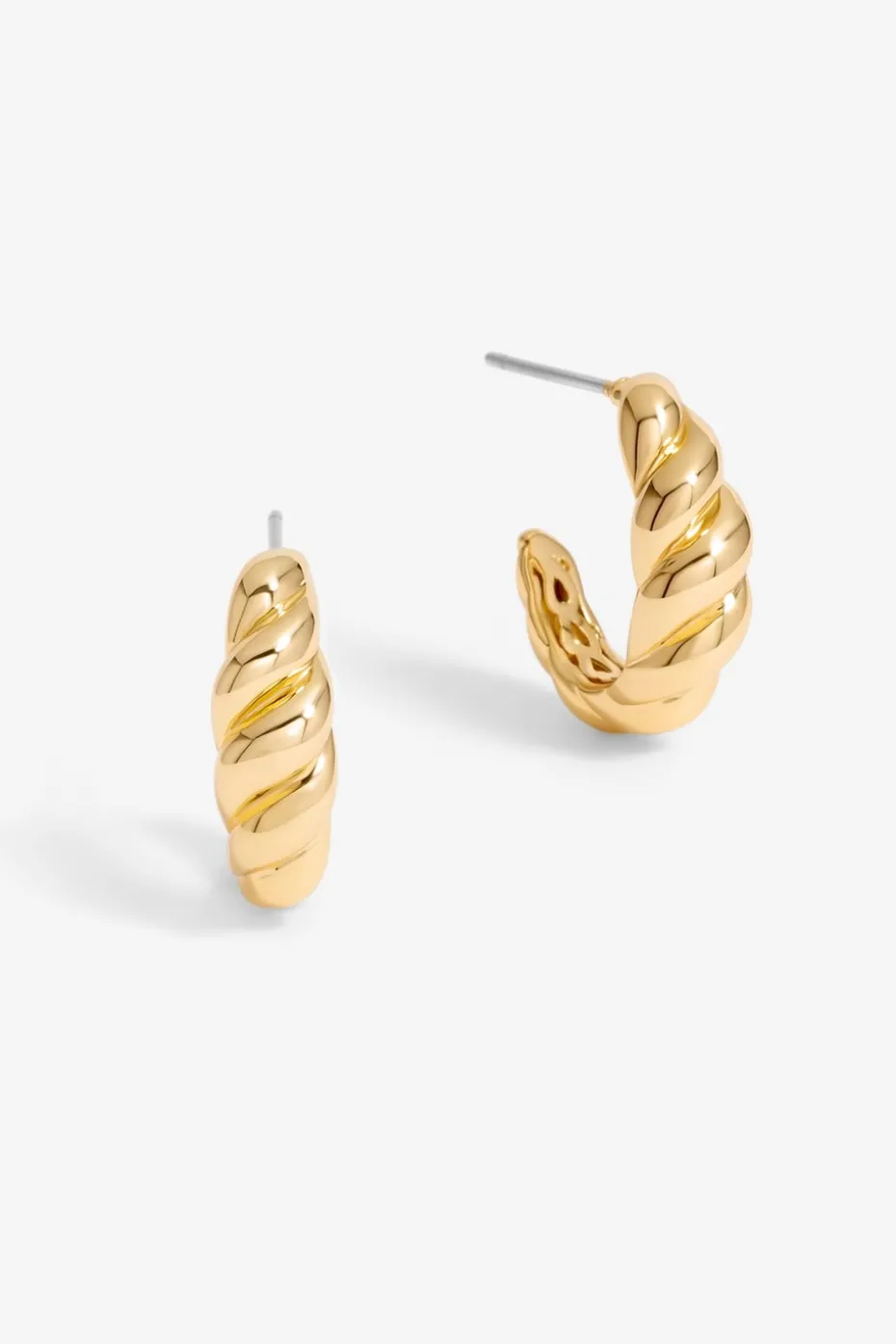 Jon Richard Gold Plated Mini Ridge Hoops