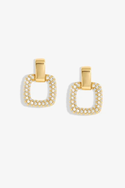 Jon Richard Gold Plated Micro Pave Door Knocker Earrings