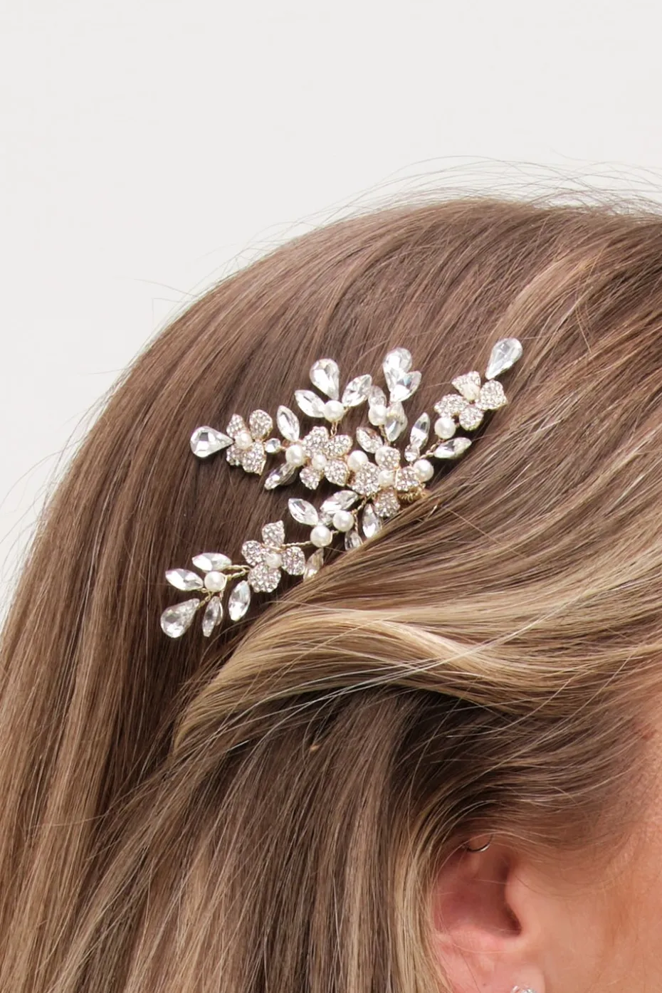 Jon Richard Gold Plated Pearl And Crystal Floral Comb