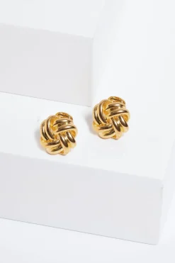 Jon Richard Gold Plated Polished Knot Clip Earrings