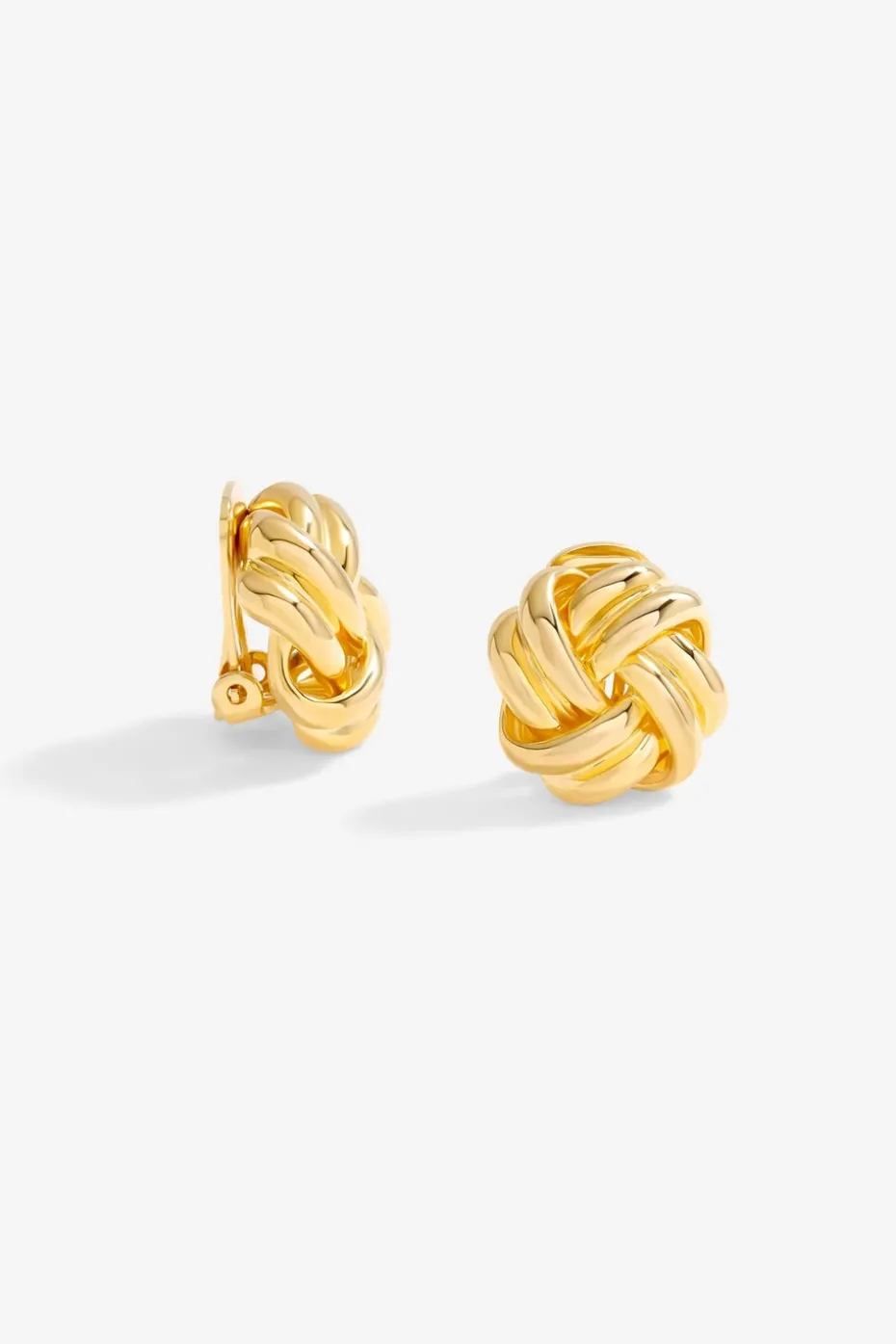 Jon Richard Gold Plated Polished Knot Clip Earrings