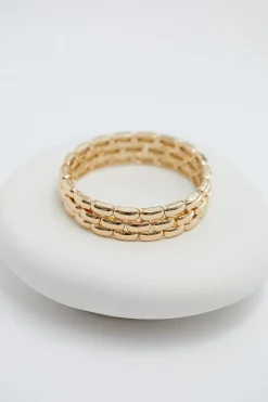 Jon Richard Gold Plated Polished Chain Stretch Bracelet