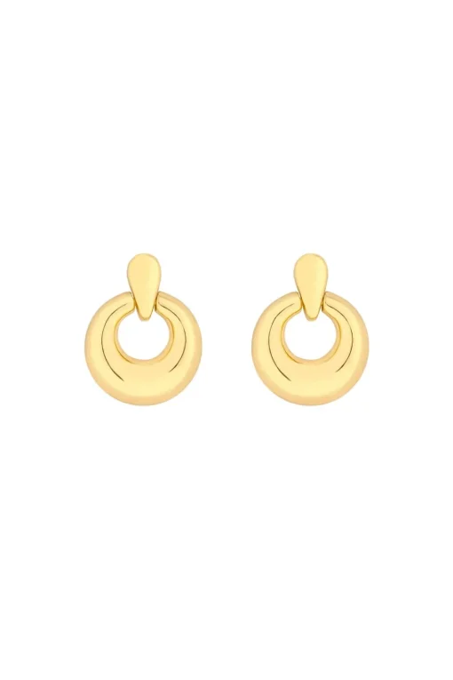 Jon Richard Gold Plated Polished Door Knocker Earrings