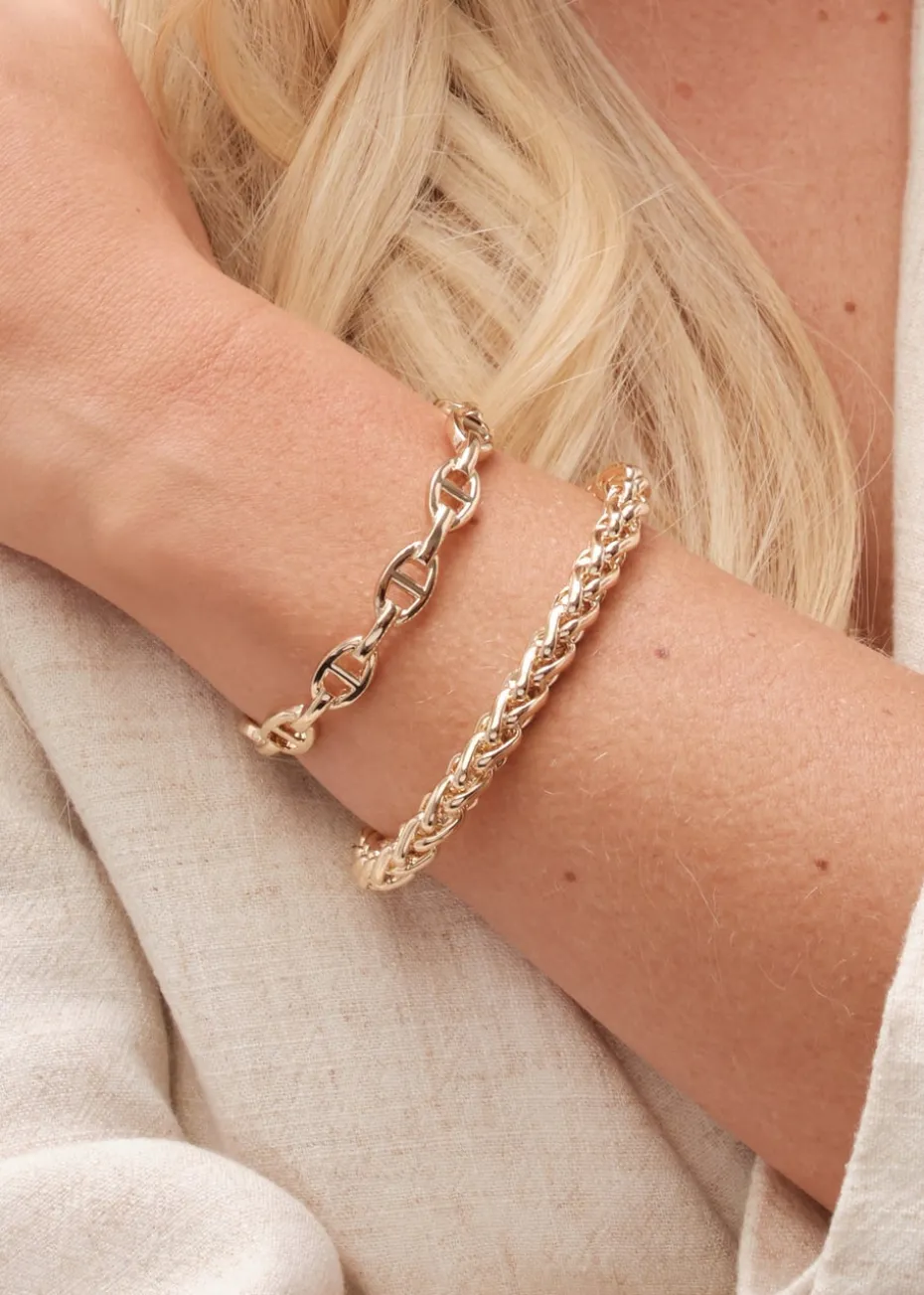 Jon Richard Gold Plated Polished Entwined Cuff