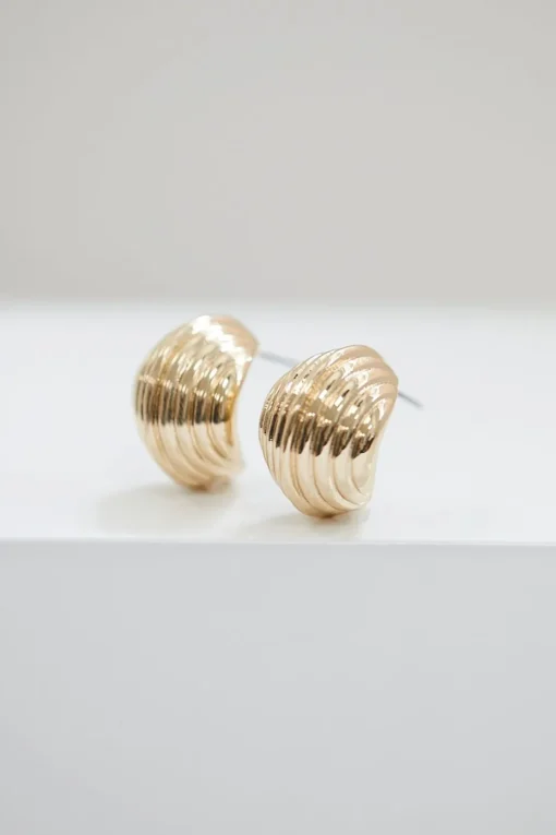 Jon Richard Gold Plated Ridged Hoop Earrings