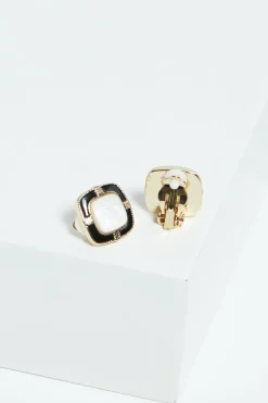 Jon Richard Monocrome Clip Earrings