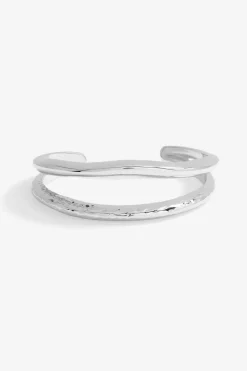 Jon Richard Silver Plated Hammered & Polished Cuff