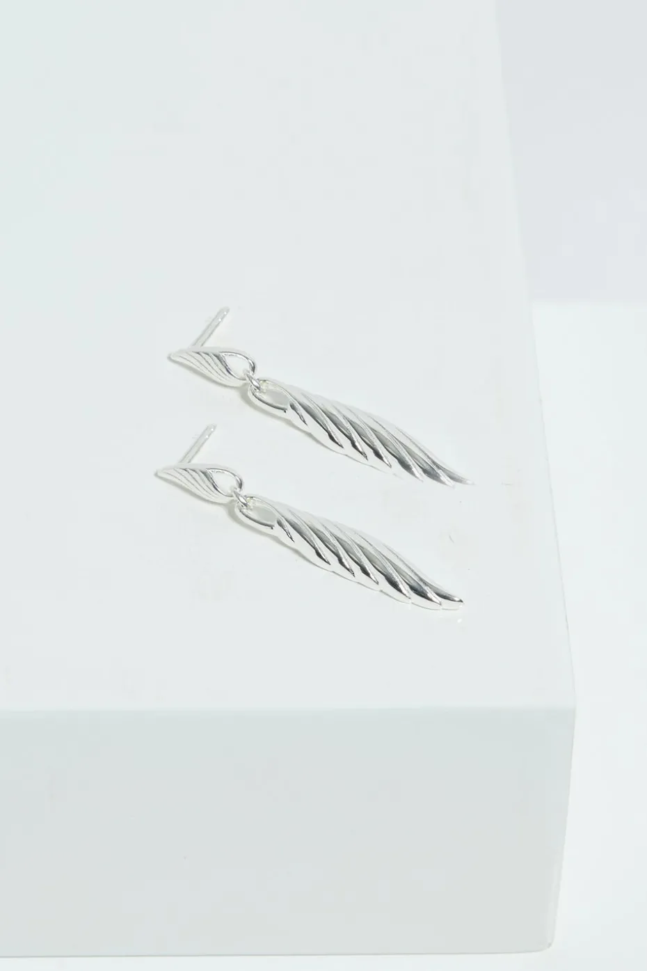 Jon Richard Silver Plated Ridge Drop Earrings