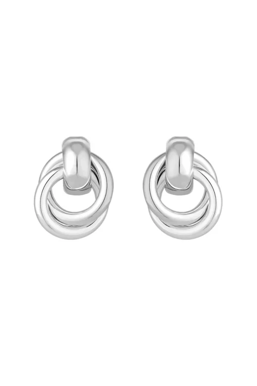 Jon Richard Silver Plated Knotted Door Knocker Earrings