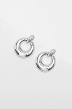 Jon Richard Silver Plated Polished Door Knocker Earrings