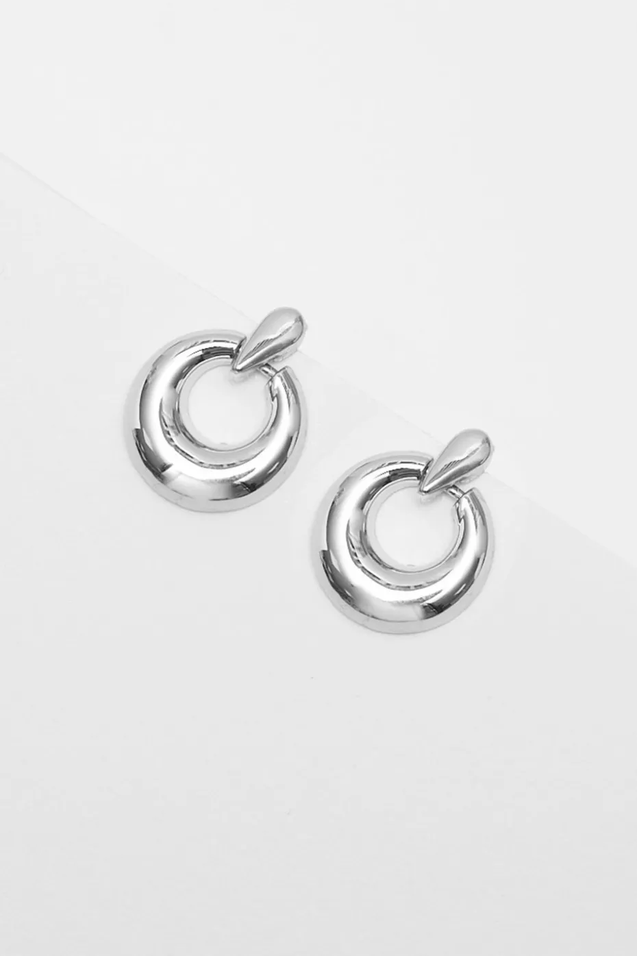 Jon Richard Silver Plated Polished Door Knocker Earrings