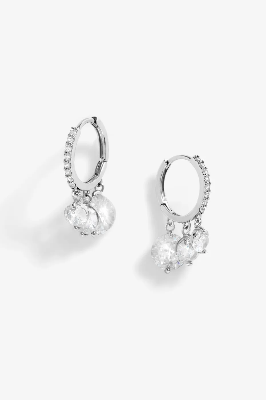 Jon Richard Silver Plated Cubic Zirconia Crystal Charm Earrings