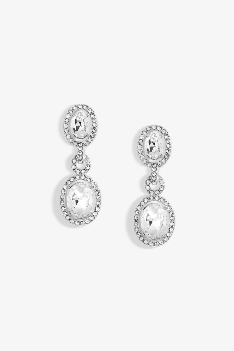 Jon Richard Silver Plated Crystal Halo Earrings