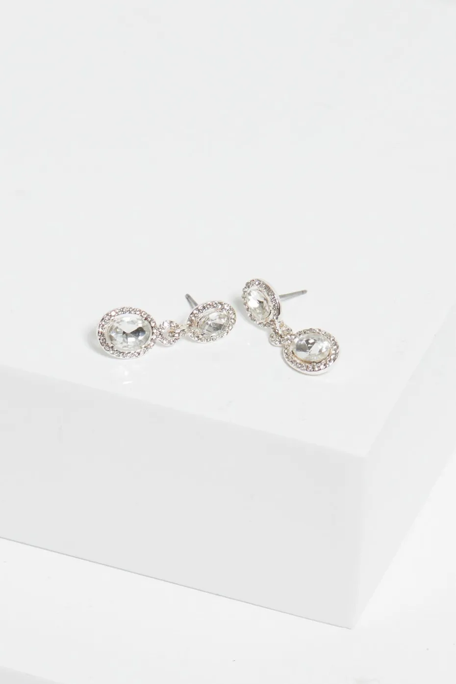 Jon Richard Silver Plated Crystal Halo Earrings