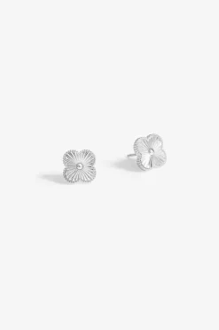 Jon Richard Silver Plated Diamond Cut Stud Earrings
