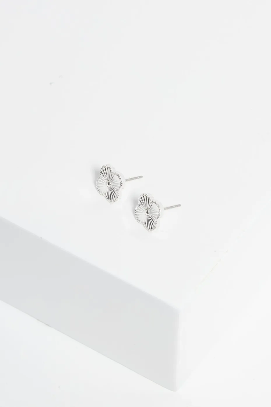 Jon Richard Silver Plated Diamond Cut Stud Earrings