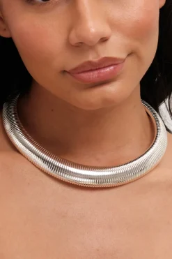 Jon Richard Silver Plated Statement Omega Necklace