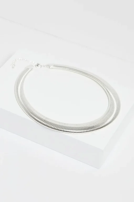 Jon Richard Silver Plated Statement Omega Necklace