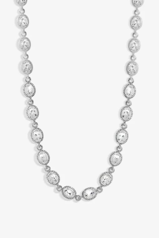 Jon Richard Silver Plated Crystal Halo Necklace