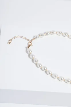Jon Richard Silver Semi Precious Pearl & Gold Bead Necklace