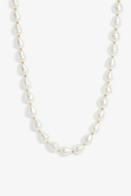 Jon Richard Silver Semi Precious Pearl & Gold Bead Necklace