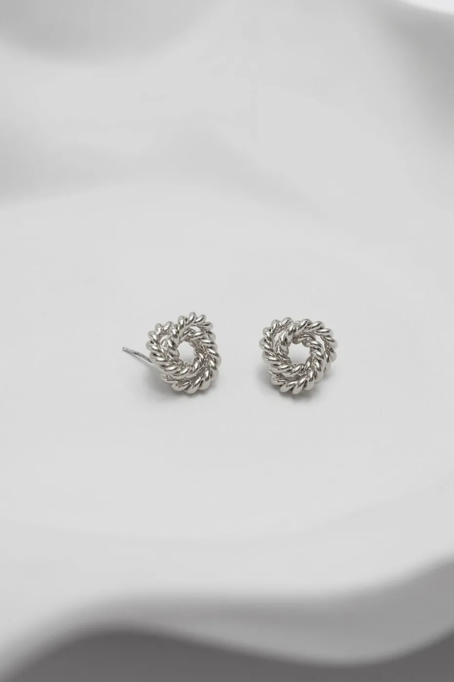 Jon Richard Vintage Inspired Silver Plated Textured Knot Earrings
