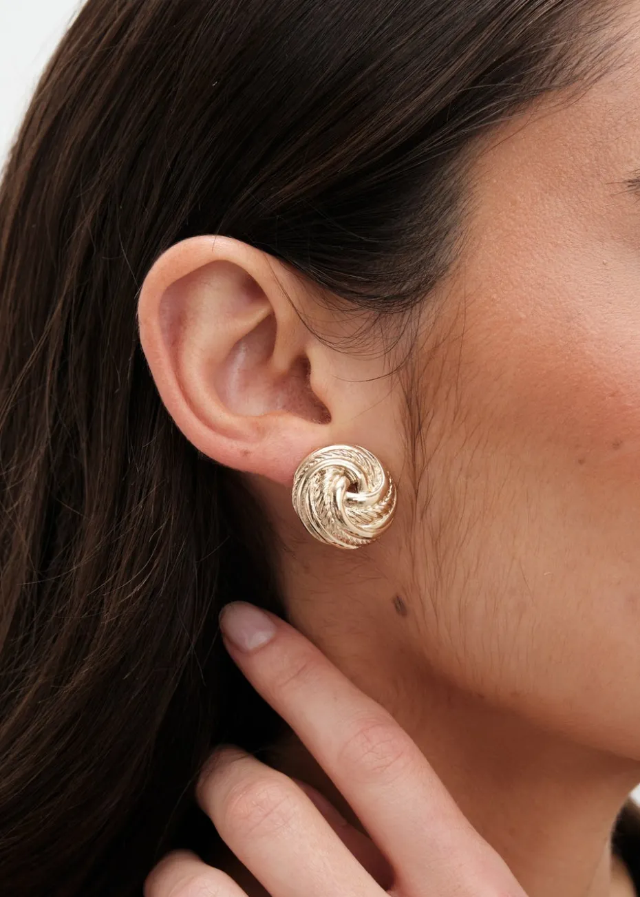 Jon Richard Vintage Inspired Gold Plated Knot Clip Earrings