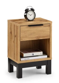 Julian Bowen Bali 1 Drawer Bedside in Light Brown (50 x 35 x 26cm)