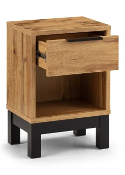 Julian Bowen Bali 1 Drawer Bedside in Light Brown (50 x 35 x 26cm)