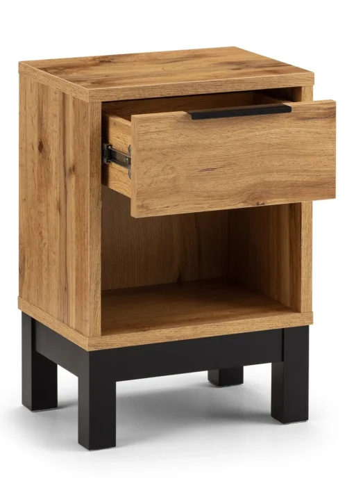 Julian Bowen Bali 1 Drawer Bedside in Light Brown (50 x 35 x 26cm)