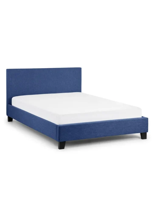 Julian Bowen Blue Linen Rialto Bed