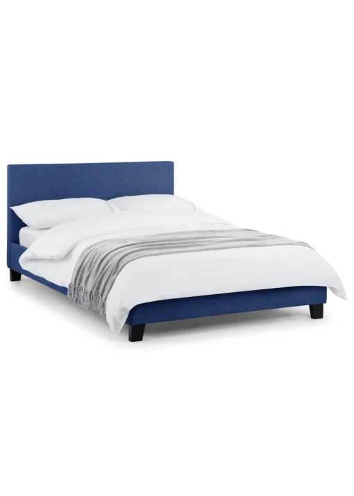 Julian Bowen Blue Linen Rialto Bed