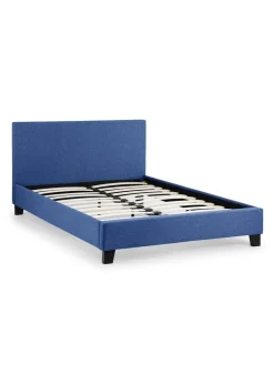 Julian Bowen Blue Linen Rialto Bed