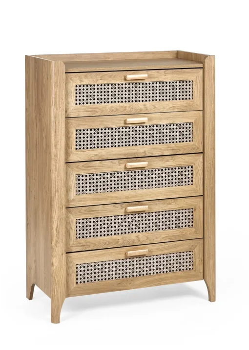 Julian Bowen Brown Sydney 5 Drawer Chest (120 x 80 x 41cm)