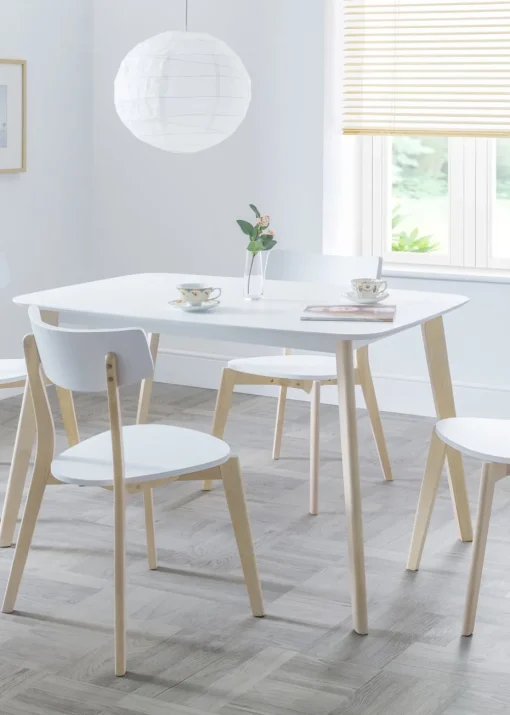 Julian Bowen Casa Rectangular Dining Table White/Oak (75 x 80 x 120cm)