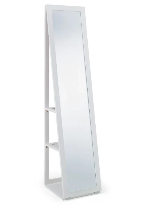 Julian Bowen Fresco White Storage Mirror (155 x 36 x 36cm)