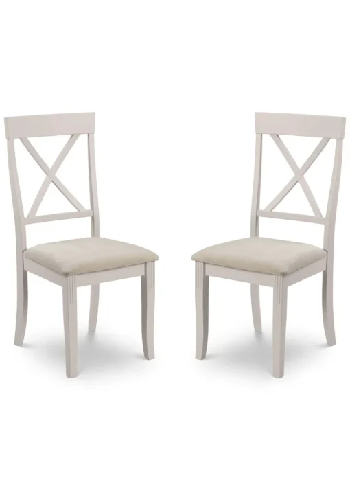 Julian Bowen Grey Davenport Elephant Dining Chairs Set Of 2 (96.5 x 44 x 52cm)