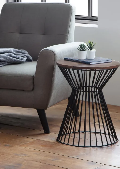 Julian Bowen Jersey Round Wire Lamp Table (50 x 40 x 40 cm)