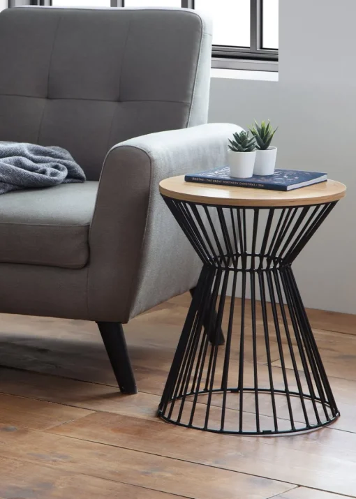 Julian Bowen Jersey Round Wire Lamp Table (50 x 40 x 40 cm)