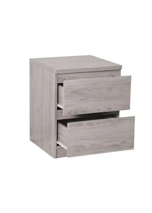 Julian Bowen Jupiter 2 Drawer Bedside in Grey Oak (57 x 45 x 45cm)