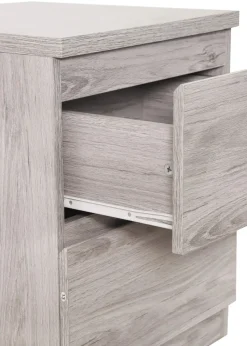 Julian Bowen Jupiter 2 Drawer Bedside in Grey Oak (57 x 45 x 45cm)