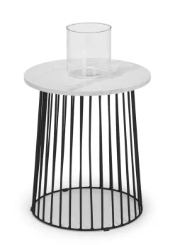 Julian Bowen Marble Broadway Round Lamp Table (46 x 40 x 40cm)