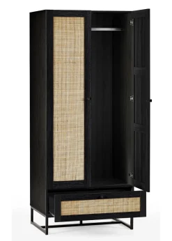 Julian Bowen Padstow Wardrobe in Black (190 x 80 x 56cm)