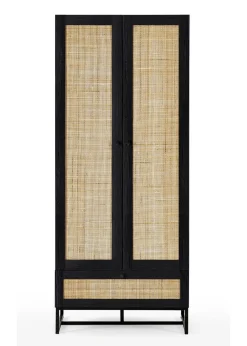 Julian Bowen Padstow Wardrobe in Black (190 x 80 x 56cm)
