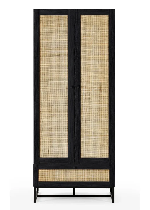Julian Bowen Padstow Wardrobe in Black (190 x 80 x 56cm)