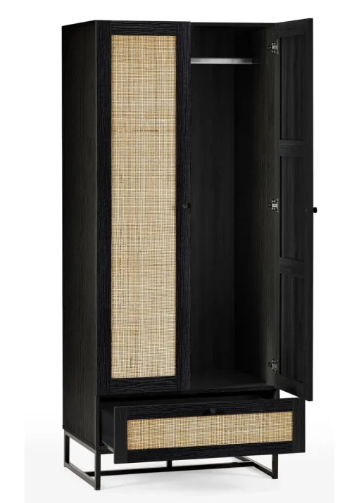 Julian Bowen Padstow Wardrobe in Black (190 x 80 x 56cm)