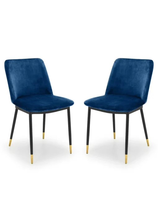 Julian Bowen Set Of 2 Delaunay Velvet Dining Chairs (83 x 50 x 59 cm)