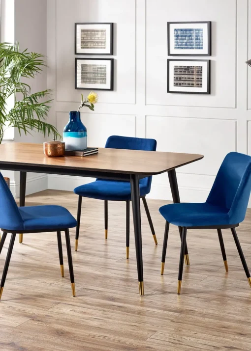 Julian Bowen Set Of 2 Delaunay Velvet Dining Chairs (83 x 50 x 59 cm)