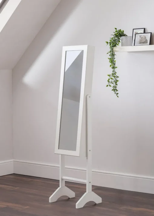Julian Bowen White Prima Jewellery Mirror (144 x 34 x 35cm)